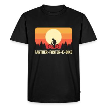 Plus loin, un vélo électrique plus rapide - T-shirt Premium bio Homme - noir - Devant - Nico (187cm)