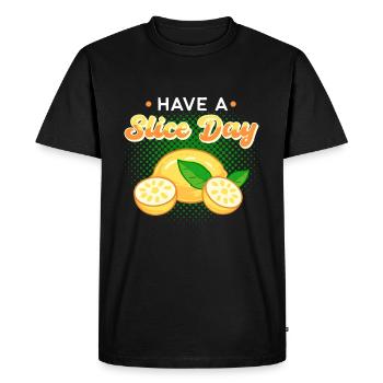 Avoir une tranche de jour Lemonde Stand Lemon Juice Boss - T-shirt Premium bio Homme - noir - Devant - Nico (187cm)