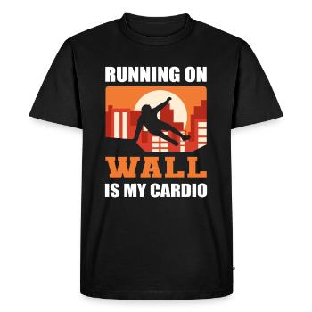 Running On Walls Is My Cardio Freerunning Parkour - Men's Premium Organic T-Shirt - black - Front - Nico (187cm)