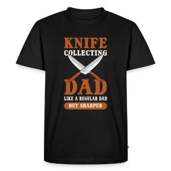 Papa collectionneur de couteaux. Comme un couteau de papa normal - T-shirt Premium bio Homme - noir - Devant - Nico (187cm)