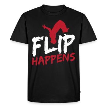 Flip Happens Freerunning Parkour - Men's Premium Organic T-Shirt - black - Front - Nico (187cm)
