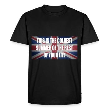 le plus froid été protection du climat été angleterre drapeau - T-shirt Premium bio Homme - noir - Devant - Nico (187cm)