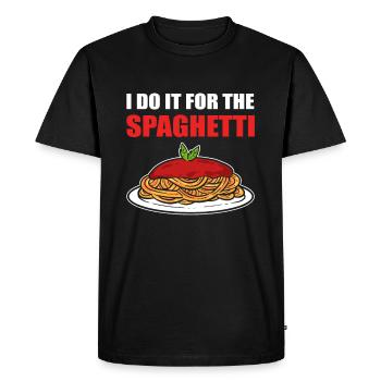 I Do It For The Spaghetti Italy Pasta - Men's Premium Organic T-Shirt - black - Front - Nico (187cm)