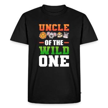 Uncle of the Wild One Nephew Niece - Men's Premium Organic T-Shirt - black - Front - Nico (187cm)