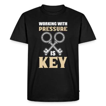 Working With Pressure Is Key Locksmith - Men's Premium Organic T-Shirt - black - Front - Nico (187cm)