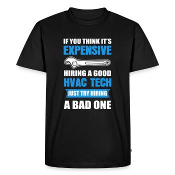 Si vous pensez que c’est cher d’embaucher un bon CVC - T-shirt Premium bio Homme - noir - Devant - Nico (187cm)