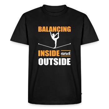 Équilibrer l’intérieur et l’extérieur Slackline Yoga Slack - T-shirt Premium bio Homme - noir - Devant - Nico (187cm)