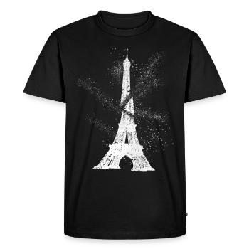 Paris, France, ville, Skyline, Tour Eiffel, Art - T-shirt Premium bio Homme - noir - Devant - Nico (187cm)