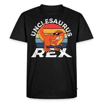 Unclesaurus Rex Uncle Dinosaur T-Rex - Men's Premium Organic T-Shirt - black - Front - Nico (187cm)
