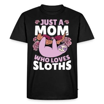Juste une maman qui aime les paresseux Paresseux Maman - T-shirt Premium bio Homme - noir - Devant - Nico (187cm)