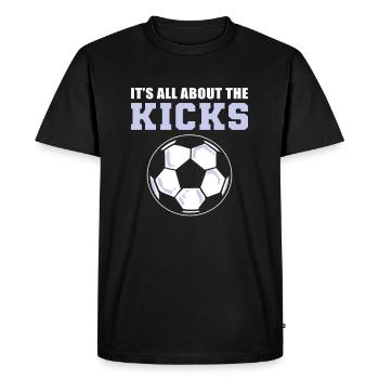 Tout tourne autour du Kicks Soccer - T-shirt Premium bio Homme - noir - Devant - Nico (187cm)