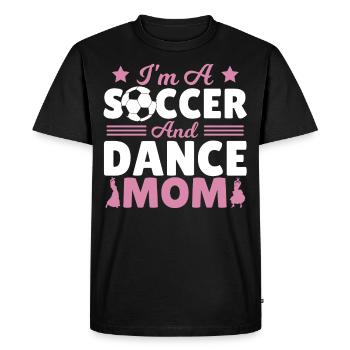 Je suis une maman de soccer et de danse - T-shirt Premium bio Homme - noir - Devant - Nico (187cm)