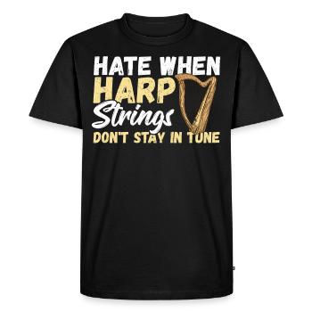 Hate When Harp Strings Don't Stay In Tune Harp - Men's Premium Organic T-Shirt - black - Front - Nico (187cm)