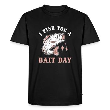 Je vous pêche un jour d’appât Pêche Poisson - T-shirt Premium bio Homme - noir - Devant - Nico (187cm)