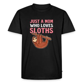Juste une maman qui aime les paresseux Paresseux Maman - T-shirt Premium bio Homme - noir - Devant - Nico (187cm)