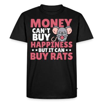 Money Can't Buy Happiness But It Can Buy Rats Rat - Men's Premium Organic T-Shirt - black - Front - Nico (187cm)