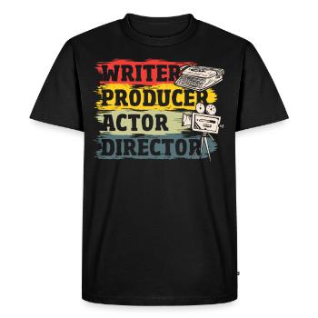 Scénariste Producteur Acteur Réalisateur Cinéaste - T-shirt Premium bio Homme - noir - Devant - Nico (187cm)