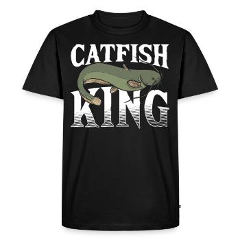 Poisson-chat Roi Poisson-chat Pêche Pêche au poisson Chasse au poisson - T-shirt Premium bio Homme - noir - Devant - Nico (187cm)