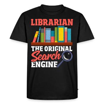 Bibliothécaire L’amateur de livres originaux du moteur de recherche - T-shirt Premium bio Homme - noir - Devant - Nico (187cm)