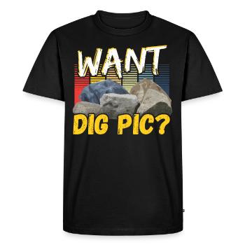 Want Dig Pic? Mineral Collecting Ores Collector - Men's Premium Organic T-Shirt - black - Front - Nico (187cm)