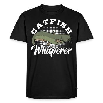 Poisson-chat Whisperer Poisson-chat Pêche Chasse au poisson - T-shirt Premium bio Homme - noir - Devant - Nico (187cm)