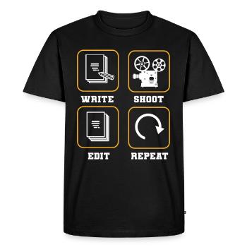 Write Shoot Edit Repeat Filmmaker Director - Men's Premium Organic T-Shirt - black - Front - Nico (187cm)