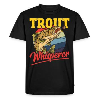 Truite Whisperer Trout Pêche Pêche Au poisson - T-shirt Premium bio Homme - noir - Devant - Nico (187cm)