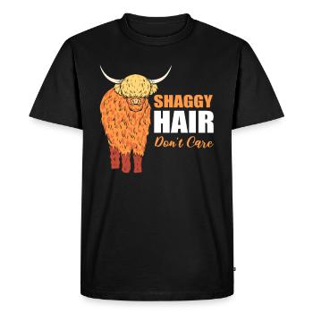 Shaggy Hair Don't Care Highland Cattle Breeder - Men's Premium Organic T-Shirt - black - Front - Nico (187cm)