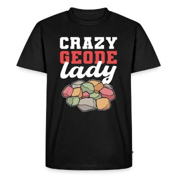 Crazy Geode Lady Mineral Collecting Ores - Men's Premium Organic T-Shirt - black - Front - Nico (187cm)
