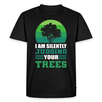 Arboriculteur bûcheron forestier forestier tronçonneuse Nat - T-shirt Premium bio Homme - noir - Devant - Nico (187cm)