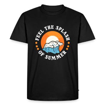 Ressentez l’éclaboussure de la piscine d’été - T-shirt Premium bio Homme - noir - Devant - Nico (187cm)