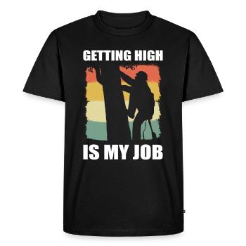 Arboriculteurs Bûcherons Forêt Sylviculture Arbres - T-shirt Premium bio Homme - noir - Devant - Nico (187cm)