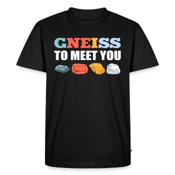 Gneiss To Meet You Mineral Collecting Ores - Men's Premium Organic T-Shirt - black - Front - Nico (187cm)