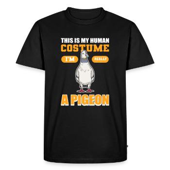 This Is my Human Costume I'm Really A Pigeon Bird - Men's Premium Organic T-Shirt - black - Front - Nico (187cm)