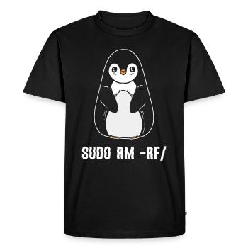 sudo rm rf / Linux Computer Programmer - Men's Premium Organic T-Shirt - black - Front - Nico (187cm)