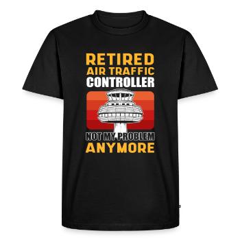 Contrôleur de la circulation aérienne à la retraite Aéroport d’aviation - T-shirt Premium bio Homme - noir - Devant - Nico (187cm)