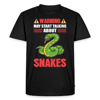 Avertissement peut commencer à parler de serpents serpent - T-shirt Premium bio Homme - noir - Devant - Nico (187cm)