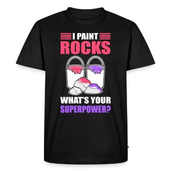 I Paint Rocks What's Your Superpower Rock Painting - Men's Premium Organic T-Shirt - black - Front - Nico (187cm)