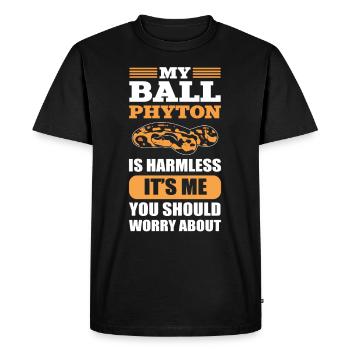 My Python Is Harmless Reptile Exotic Pet Serpent - Men's Premium Organic T-Shirt - black - Front - Nico (187cm)