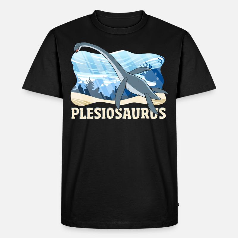 Plesiosaurus Dinosaur - Männer Premium Bio T-Shirt - Schwarz