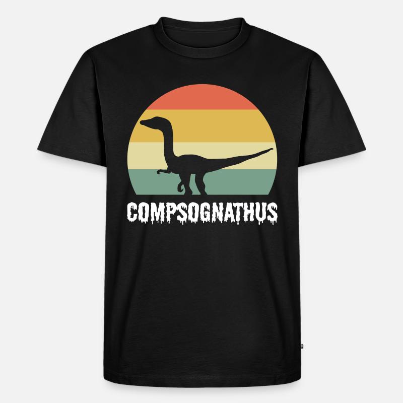 Compsognathus Dinosaur - Männer Premium Bio T-Shirt - Schwarz