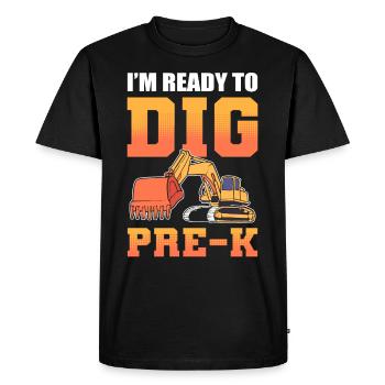I'm Ready To Dig Pre-K Construction Worker Back - Men's Premium Organic T-Shirt - black - Front - Nico (187cm)