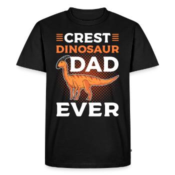 Crest Dinosaur Papa Ever Parasaurolophus Dinosaure - T-shirt Premium bio Homme - noir - Devant - Nico (187cm)