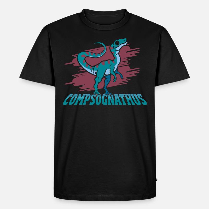 Compsognathus Dinosaur - Männer Premium Bio T-Shirt - Schwarz