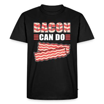 Bacon peut faire du jambon Bacon et oeuf - T-shirt Premium bio Homme - noir - Devant - Nico (187cm)