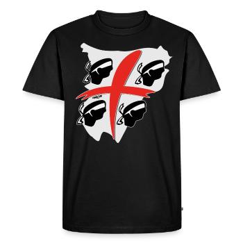 Sardinia with 4 Moors - Men's Premium Organic T-Shirt - black - Front - Nico (187cm)