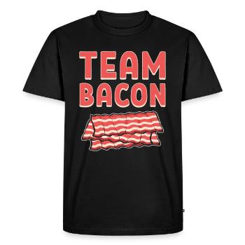 Team Bacon Ham Meat Breakfast Bacon and Egg - Men's Premium Organic T-Shirt - black - Front - Nico (187cm)