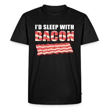 I'd Sleep With Bacon Pig Ham Meat BBQ Bacon and - Men's Premium Organic T-Shirt - black - Front - Nico (187cm)