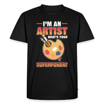Je suis un artiste Quel est votre dessin de superpuissance - T-shirt Premium bio Homme - noir - Devant - Nico (187cm)