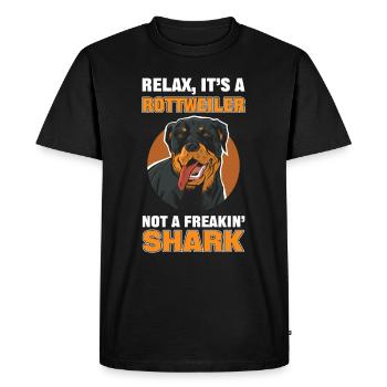 Détendez-vous, c’est un rottweiler, pas un requin monstrueux - T-shirt Premium bio Homme - noir - Devant - Nico (187cm)